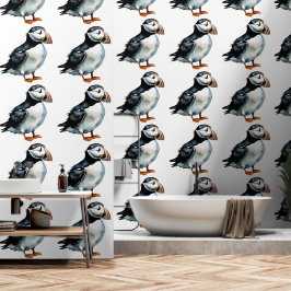 Pintado Papel de escritorio Puffins Design Vinyl