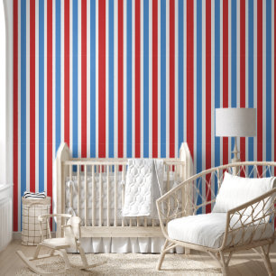 Pintado Papel de fondo azul franja roja y blanca