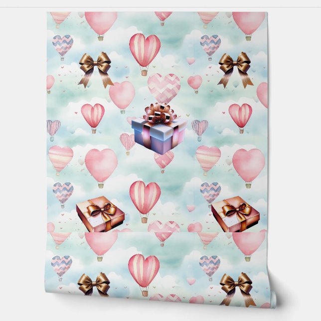 Pintado Papel de fondo de El día de San Valentín romántico (Desenrollar)