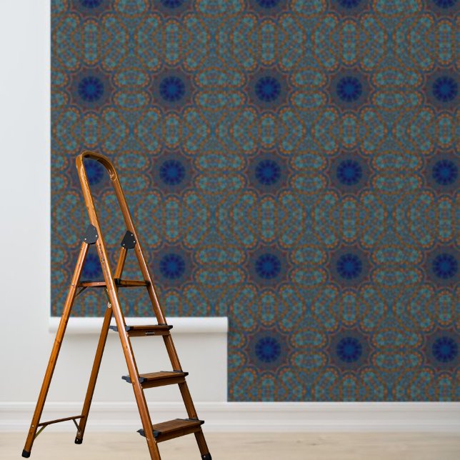 Pintado Papel de fondo de escritorio azul de cobre (Peel and stick Wallpaper Blue Copper Graphic Wallpaper)