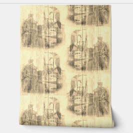 Pintado Papel de fondo de la barca camaronera Bayou Recuer