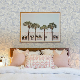 Pintado Papel de fondo de la hoja tópica de Pastel Azul Be