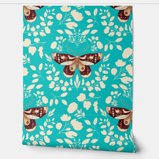 Pintado Papel de fondo de marihuana marrón y follaje crema