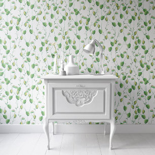 Pintado Papel de fondo de pantalla verde del patrón botáni
