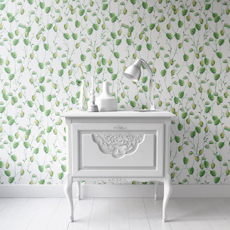 Pintado Papel de fondo de pantalla verde del patrón botáni