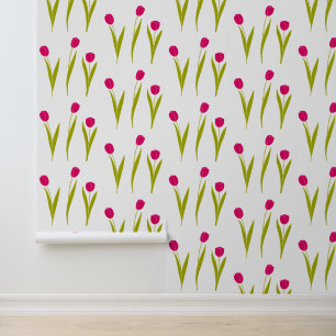 Pintado Papel de fondo de tulipán rosa