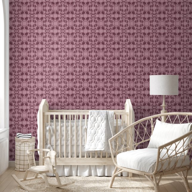 Pintado Papel de fondo del patrón de encaje rosado (Niños)