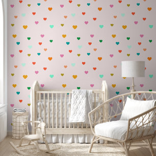 Pintado Papel de fondo del patrón del corazón colorido