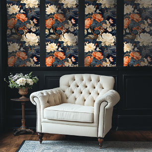 Pintado Papel de fondo floral de estilo chino-naranja y gr