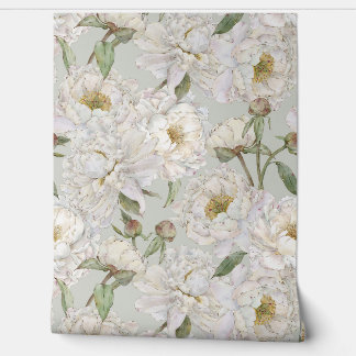 Pintado Papel de fondo floral romántico y elegante