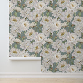 Pintado Papel de fondo floral romántico y elegante
