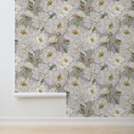 Pintado Papel de fondo floral romántico y elegante