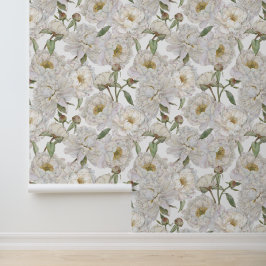 Pintado Papel de fondo floral romántico y elegante
