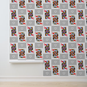 Pintado Papel de fondo Rey y Reina del Corazón