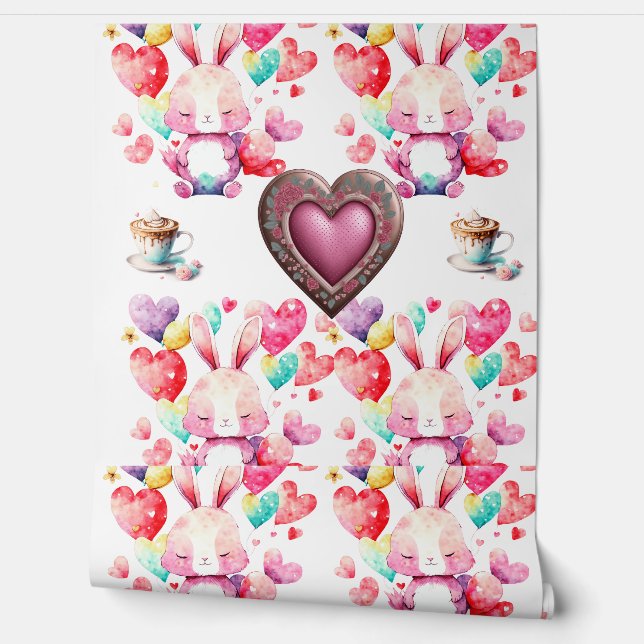 Pintado Papel de fondo romántico El día de San Valentín -  (Desenrollar)