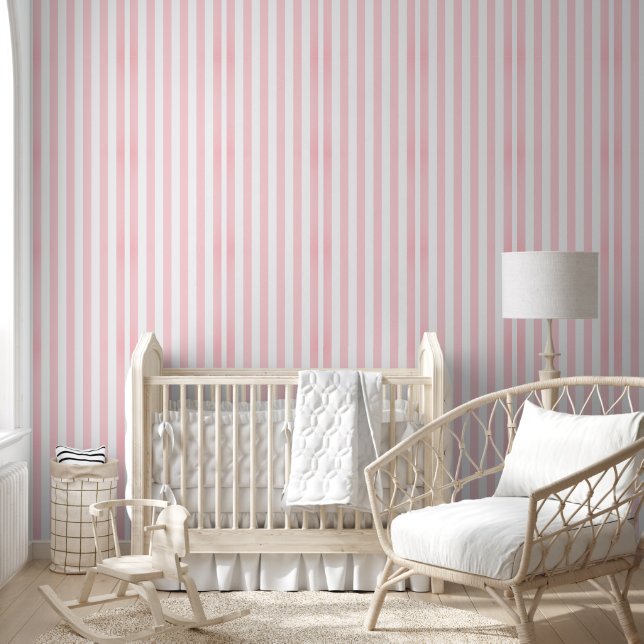 Pintado Papel de fondo rosa y franja blanca (Niños)