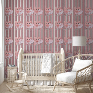 Pintado Papel de fondo rosa y franja blanca