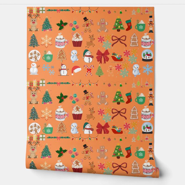 Pintado Papel de fondo vibrante para navidades (Desenrollar)