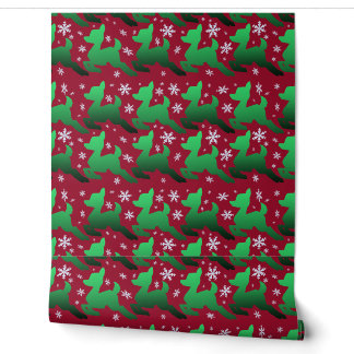 Pintado Papel de regalo Copo de nieve verde