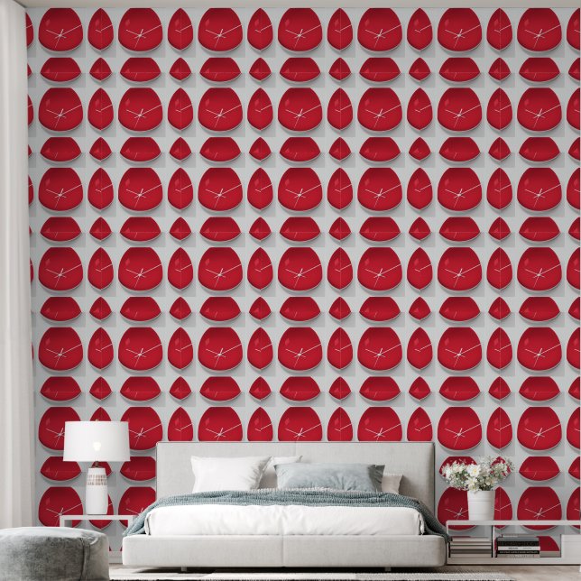 Pintado Papel de reloj de vidrio rojo (Dormitorio)