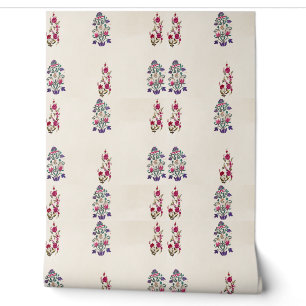 Pintado Papel de tapiz rosa rosado de estilo retro foráneo