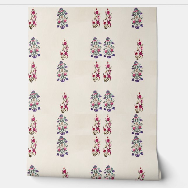 Pintado Papel de tapiz rosa rosado de estilo retro foráneo (Desenrollar)