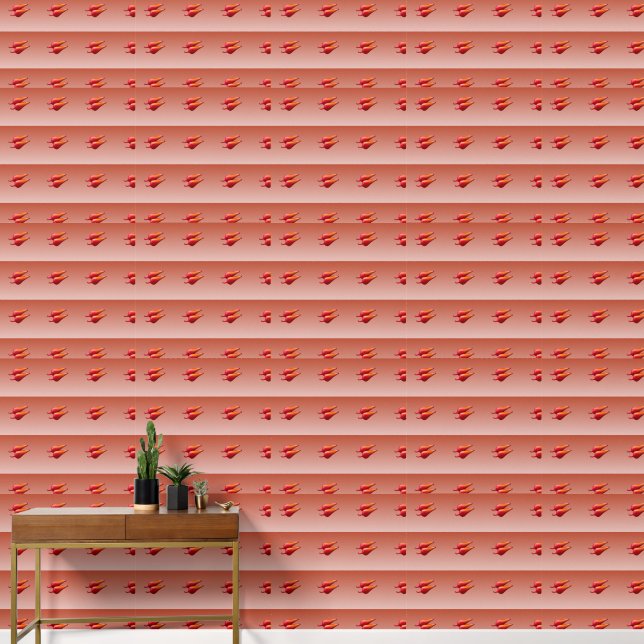 Pintado Papel de vinilo liso de pimiento rojo horiz (Pasillo)