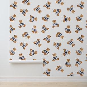 Pintado Papel mural de Teddy Bear