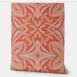 Pintado Papel pintado, un diseño rojo arte de estampado ún