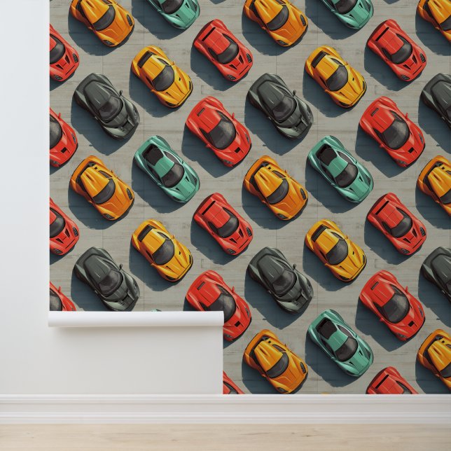 Pintado Papel tapiz colorido para los aficionados al autom (Solicitud)