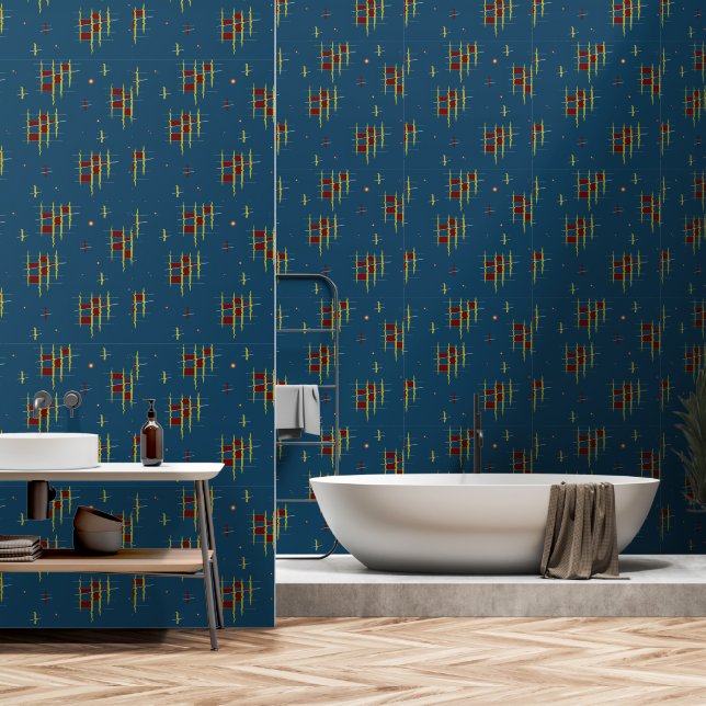 Pintado Papel tapiz de eco de geometría (Baño)
