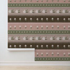 Pintado Papel tapiz de flores delicadas de la región franc