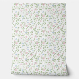 Pintado Papel tapiz de flores delicadas de la región franc