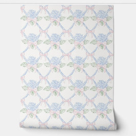 Pintado Papel tapiz de flores delicadas de la región franc