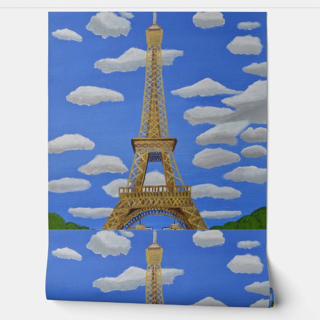 Pintado Papel tapiz de la Torre Eiffel (Desenrollar)