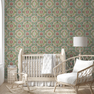 Pintado Papel tapiz de papel verde sutil