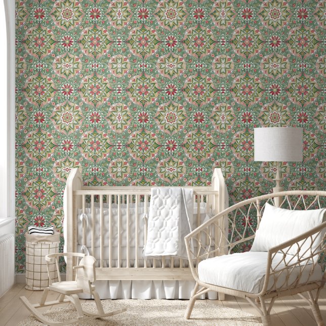 Pintado Papel tapiz de papel verde sutil (Niños)