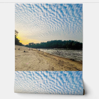 Pintado Papel tapiz Serene Beach Sunset - Blue Skies and E