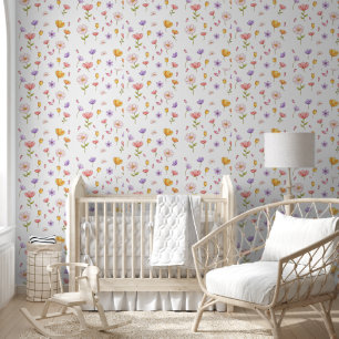 Pintado Papel tapizado de papel floral de lujo