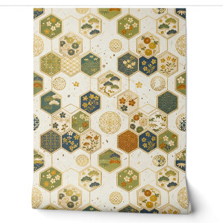Pintado Papel Washi Japonés Patrón Hexágono | Sa Perfecta