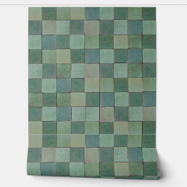 Pintado Patrón de mosaico geométrico verde Papel de escrit