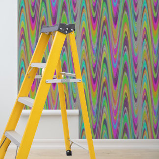 Pintado Patrón de ondas coloridas de papel tapiz