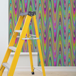 Pintado Patrón de ondas coloridas de papel tapiz