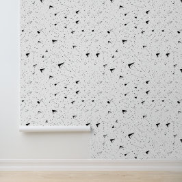 Pintado Patrón geométrico Papel de escritorio blanco y neg