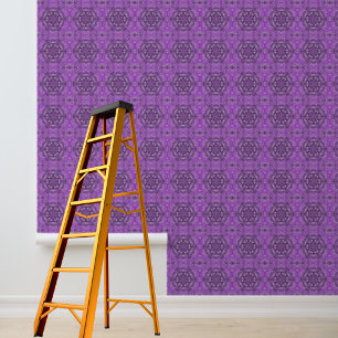 Pintado Patrón gráfico púrpura de papel tapiz y palo