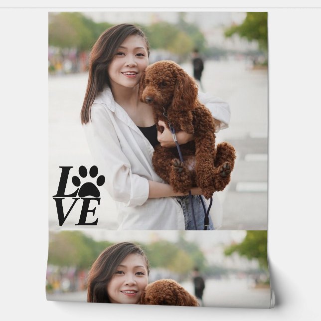 Pintado Personalizado LOVE Paw Imprimir Papel De Fondo De  (Desenrollar)