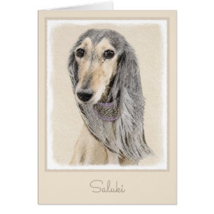 Pintado Saluki (Amanecer) - Arte Perro Original Cu