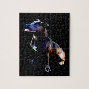 Pintado Staffy Bull Terrier Oil, rompecabezas Jigs