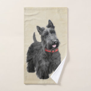 Pintado Terrier Escocés - Arte Perro Original