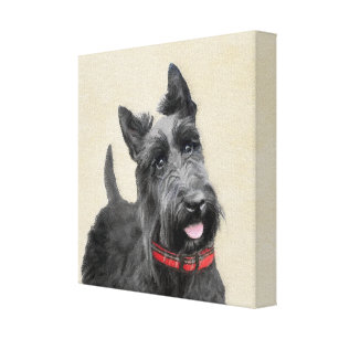 Pintado Terrier Escocés - Arte Perro Original